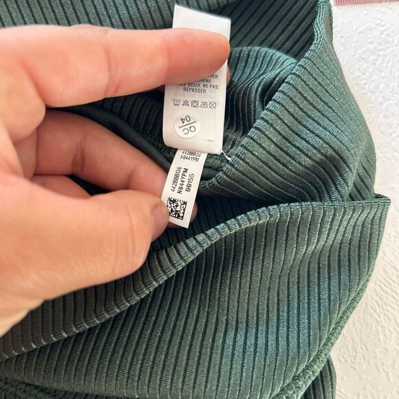 Aerie OFFLINE Real Me Ribbed Crossover High Rise Leggings XS Dark Green - Picture 7 of 9